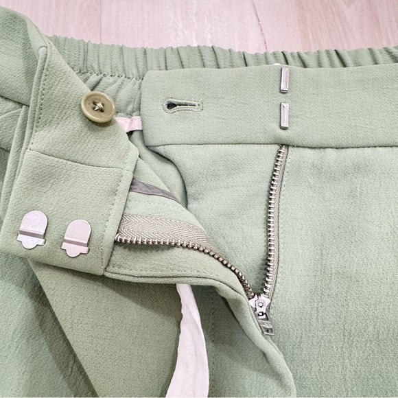Aritzia Wilfred Allant Cropped Pants Trouser Green Women's Small Crepe Polyester - Picture 3 of 10